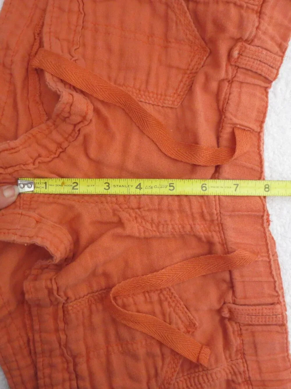 Mossimo Shorts Orange Baggy Tie Waist Casual Soft Comfy Cotton Shorties Size S